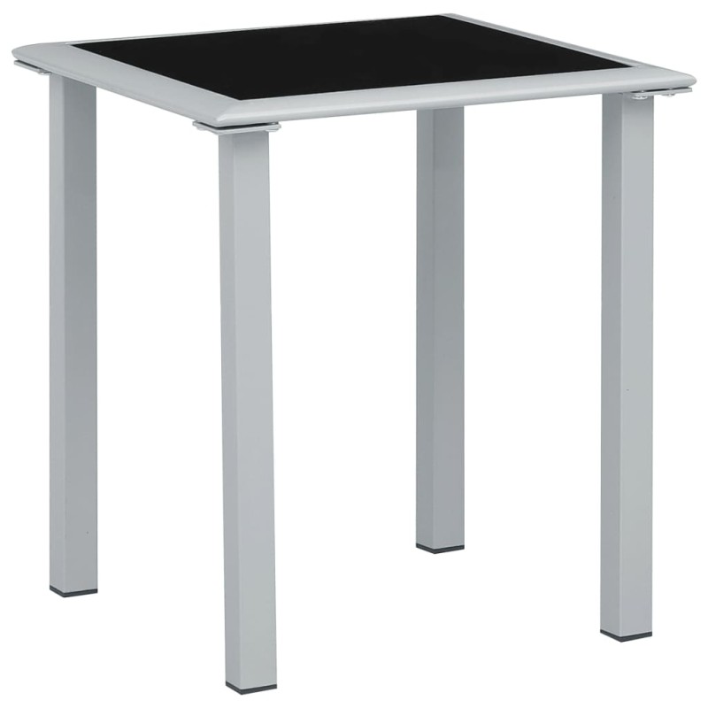 vidaXL Gartentisch Schwarz und Silbern 41x41x45 cm Stahl und Glas vidaXL Gartentisch Schwarz und Silbern 41x41x45 cm Stahl und Glas