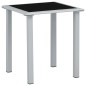 vidaXL Gartentisch Schwarz und Silbern 41x41x45 cm Stahl und Glas vidaXL Gartentisch Schwarz und Silbern 41x41x45 cm Stahl und Glas