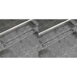 vidaXL Lineare Duschrinnen 2 Stk. 830 x 140 mm Edelstahl