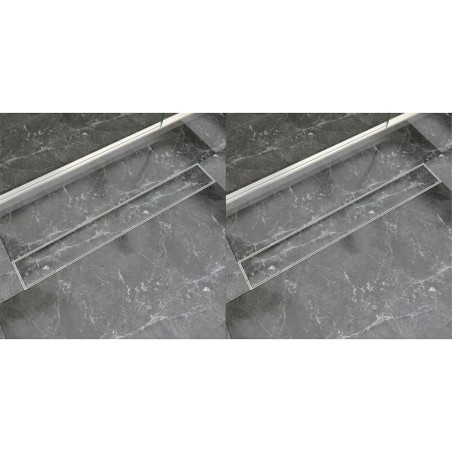 vidaXL Lineare Duschrinnen 2 Stk. 830 x 140 mm Edelstahl