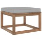 vidaXL Outdoor-Fußhocker mit Kissen in Grau vidaXL Outdoor-Fußhocker mit Kissen in Grau