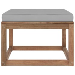 vidaXL Outdoor-Fußhocker mit Kissen in Grau
