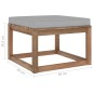 vidaXL Outdoor-Fußhocker mit Kissen in Grau vidaXL Outdoor-Fußhocker mit Kissen in Grau