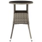 vidaXL Gartentisch Ø60x75 cm Hartglas und Poly Rattan Grau vidaXL Gartentisch Ø60x75 cm Hartglas und Poly Rattan Grau