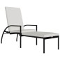vidaXL Sonnenliege mit Fußhocker PE-Rattan Schwarz vidaXL Sonnenliege mit Fußhocker PE-Rattan Schwarz
