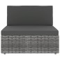 vidaXL 7-tlg. Garten-Lounge-Set mit Kissen Grau Poly Rattan
