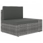 vidaXL 7-tlg. Garten-Lounge-Set mit Kissen Grau Poly Rattan