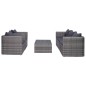 6-tlg. Garten-Sofagarnitur mit Polstern&Kissen Poly Rattan Grau 6-tlg. Garten-Sofagarnitur mit Polstern&Kissen Poly Rattan Grau