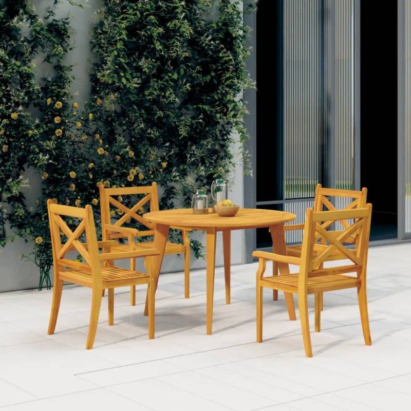 vidaXL Gartentisch Ø110x75 cm Massivholz Akazie vidaXL Gartentisch Ø110x75 cm Massivholz Akazie