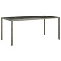 vidaXL Gartentisch Grau 190x90x75 cm Gehärtetes Glas und Poly Rattan vidaXL Gartentisch Grau 190x90x75 cm Gehärtetes Glas und Poly Rattan