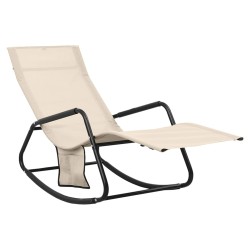 vidaXL Sonnenliege Stahl und Textilene Creme