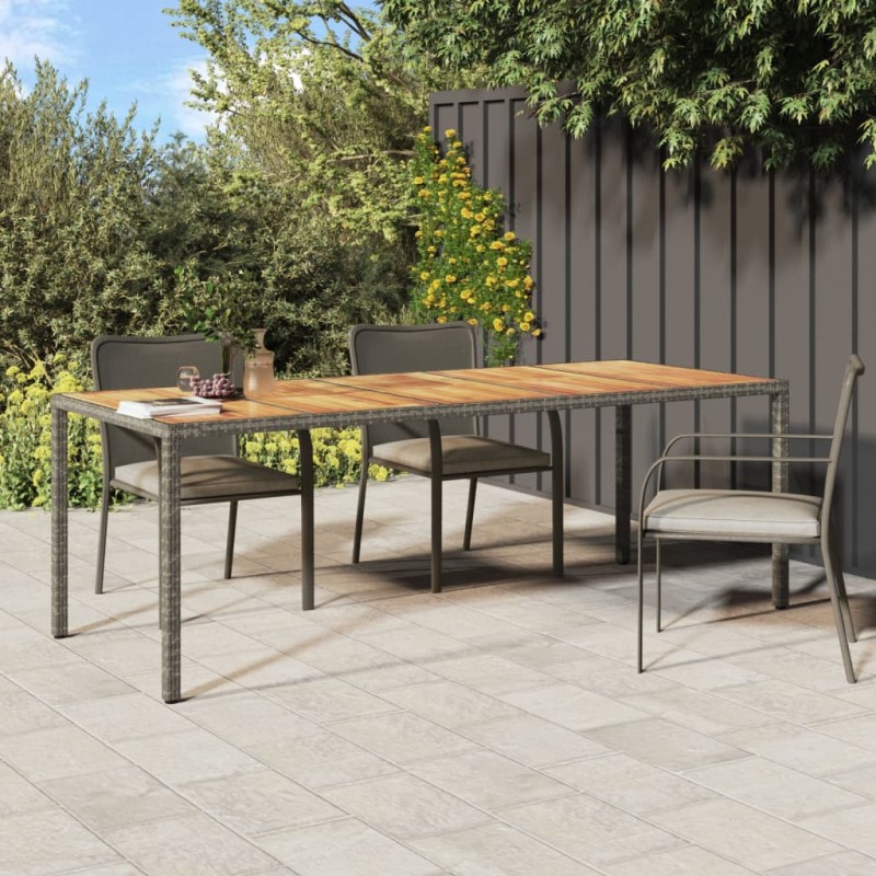 vidaXL Gartentisch Grau 250x100x75 cm Poly Rattan vidaXL Gartentisch Grau 250x100x75 cm Poly Rattan