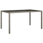 vidaXL Gartentisch 150x90x75 cm Hartglas und Poly Rattan Grau vidaXL Gartentisch 150x90x75 cm Hartglas und Poly Rattan Grau