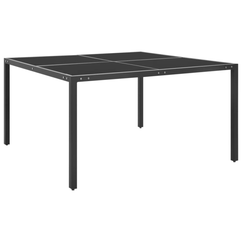 vidaXL Gartentisch Anthrazit 130x130x72 cm Stahl und Glas vidaXL Gartentisch Anthrazit 130x130x72 cm Stahl und Glas