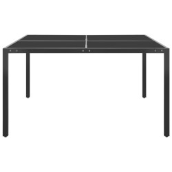 vidaXL Gartentisch Anthrazit 130x130x72 cm Stahl und Glas