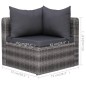 6-tlg. Garten-Sofagarnitur mit Polstern&Kissen Poly Rattan Grau 6-tlg. Garten-Sofagarnitur mit Polstern&Kissen Poly Rattan Grau