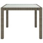 vidaXL Gartentisch 90x90x75 cm Gehärtetes Glas Poly Rattan Grau vidaXL Gartentisch 90x90x75 cm Gehärtetes Glas Poly Rattan Grau