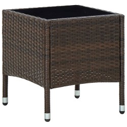 vidaXL Gartentisch Braun 40x40x45 cm Poly Rattan