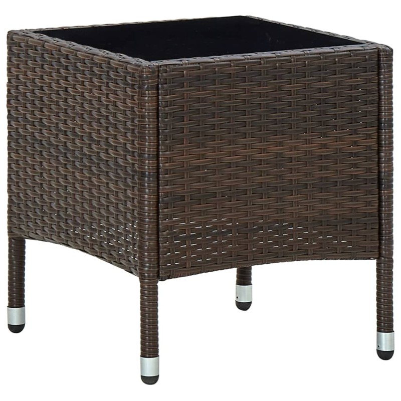 vidaXL Gartentisch Braun 40x40x45 cm Poly Rattan vidaXL Gartentisch Braun 40x40x45 cm Poly Rattan