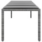 vidaXL Gartentisch 250x100x75 cm Hartglas und Poly Rattan Grau vidaXL Gartentisch 250x100x75 cm Hartglas und Poly Rattan Grau