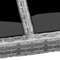 vidaXL Gartentisch 250x100x75 cm Hartglas und Poly Rattan Grau vidaXL Gartentisch 250x100x75 cm Hartglas und Poly Rattan Grau