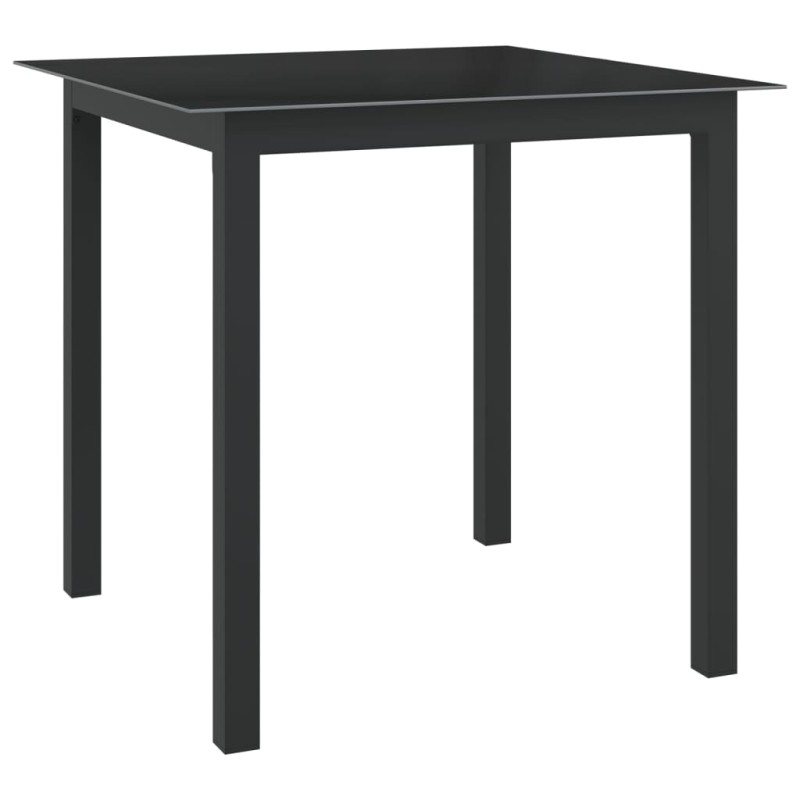vidaXL Gartentisch Schwarz 80x80x74 cm Aluminium und Glas vidaXL Gartentisch Schwarz 80x80x74 cm Aluminium und Glas
