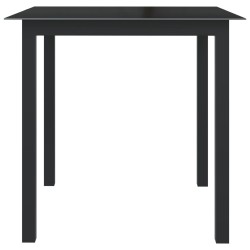 vidaXL Gartentisch Schwarz 80x80x74 cm Aluminium und Glas