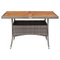 vidaXL Garten-Esstisch Grau Poly Rattan und Massivholz Akazie vidaXL Garten-Esstisch Grau Poly Rattan und Massivholz Akazie