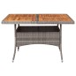 vidaXL Garten-Esstisch Grau Poly Rattan und Massivholz Akazie vidaXL Garten-Esstisch Grau Poly Rattan und Massivholz Akazie