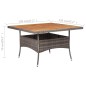 vidaXL Garten-Esstisch Grau Poly Rattan und Massivholz Akazie vidaXL Garten-Esstisch Grau Poly Rattan und Massivholz Akazie