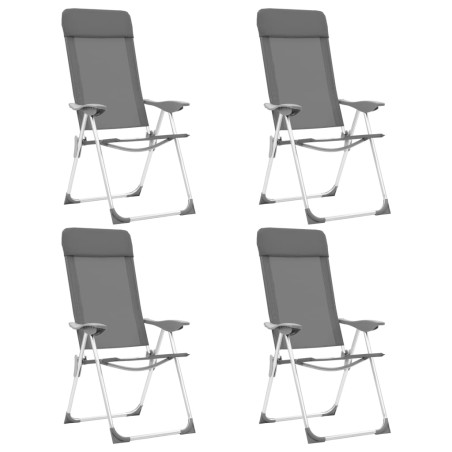 Klappbare Campingstühle 4 Stk. Grau Aluminium