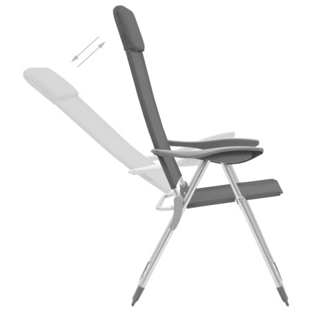 Klappbare Campingstühle 4 Stk. Grau Aluminium