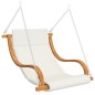 vidaXL Hängeliege mit Kissen Creme Bugholz mit Teak-Finish