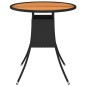 vidaXL Garten-Esstisch Schwarz Ø 70 cm Poly Rattan Massivholz Akazie vidaXL Garten-Esstisch Schwarz Ø 70 cm Poly Rattan Massivholz Akazie