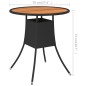 vidaXL Garten-Esstisch Schwarz Ø 70 cm Poly Rattan Massivholz Akazie vidaXL Garten-Esstisch Schwarz Ø 70 cm Poly Rattan Massivholz Akazie