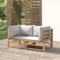 vidaXL Garten-Ecksofas mit Hellgrauen Kissen 2 Stk. Bambus vidaXL Garten-Ecksofas mit Hellgrauen Kissen 2 Stk. Bambus
