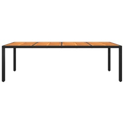 vidaXL Gartentisch 250x100x75 cm Akazienholz und Poly Rattan Schwarz