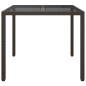 vidaXL Gartentisch 90x90x75 cm Gehärtetes Glas Poly Rattan Braun vidaXL Gartentisch 90x90x75 cm Gehärtetes Glas Poly Rattan Braun