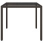 vidaXL Gartentisch 90x90x75 cm Gehärtetes Glas Poly Rattan Braun vidaXL Gartentisch 90x90x75 cm Gehärtetes Glas Poly Rattan Braun