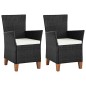 Gartenstühle mit Polstern 2 Stk. Poly Rattan Schwarz Gartenstühle mit Polstern 2 Stk. Poly Rattan Schwarz