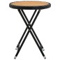 vidaXL Beistelltisch Schwarz 60 cm Poly Rattan und Massivholz Akazie vidaXL Beistelltisch Schwarz 60 cm Poly Rattan und Massivholz Akazie