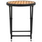 vidaXL Beistelltisch Schwarz 60 cm Poly Rattan und Massivholz Akazie vidaXL Beistelltisch Schwarz 60 cm Poly Rattan und Massivholz Akazie