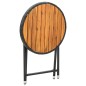 vidaXL Beistelltisch Schwarz 60 cm Poly Rattan und Massivholz Akazie vidaXL Beistelltisch Schwarz 60 cm Poly Rattan und Massivholz Akazie