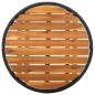 vidaXL Beistelltisch Schwarz 60 cm Poly Rattan und Massivholz Akazie vidaXL Beistelltisch Schwarz 60 cm Poly Rattan und Massivholz Akazie