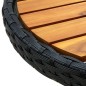 vidaXL Beistelltisch Schwarz 60 cm Poly Rattan und Massivholz Akazie vidaXL Beistelltisch Schwarz 60 cm Poly Rattan und Massivholz Akazie