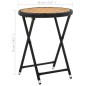 vidaXL Beistelltisch Schwarz 60 cm Poly Rattan und Massivholz Akazie vidaXL Beistelltisch Schwarz 60 cm Poly Rattan und Massivholz Akazie