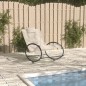 vidaXL Sonnenliege mit Kissen Stahl und Textilene Creme vidaXL Sonnenliege mit Kissen Stahl und Textilene Creme