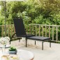 vidaXL Sonnenliege mit Fußhocker PE-Rattan Grau vidaXL Sonnenliege mit Fußhocker PE-Rattan Grau