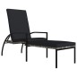 vidaXL Sonnenliege mit Fußhocker PE-Rattan Grau vidaXL Sonnenliege mit Fußhocker PE-Rattan Grau