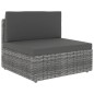 vidaXL 9-tlg. Garten-Lounge-Set mit Kissen Grau Poly Rattan vidaXL 9-tlg. Garten-Lounge-Set mit Kissen Grau Poly Rattan